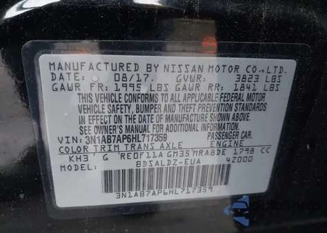 2017 Nissan Sentra Sv из США, поврежденный, VIN 3N1AB7AP6HL717359